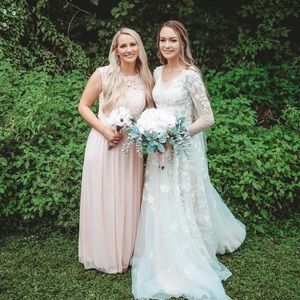 David’s Bridal Blush Bridesmaid Dress